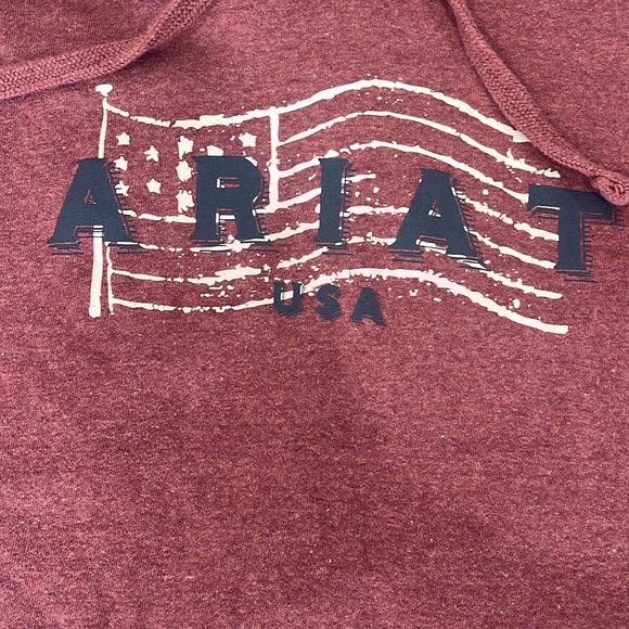 Ariat REAL USA Chest Logo Hoodie‎ sweatshirt western Americana  Women’s medium - Picture 6 of 8